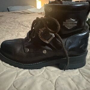 Harley-Davidson Dark Leather Ankle Boots